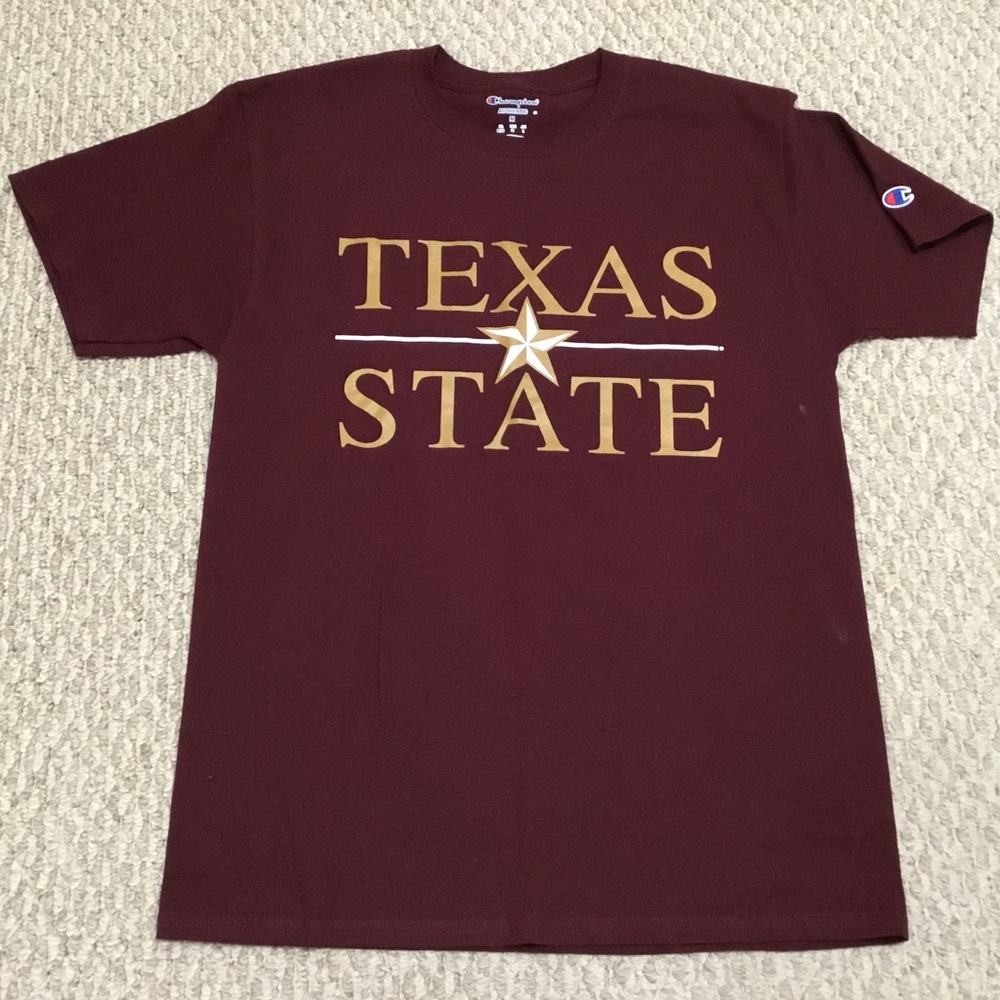 Champions Mens S/S Burgundy Tee (Texas State)